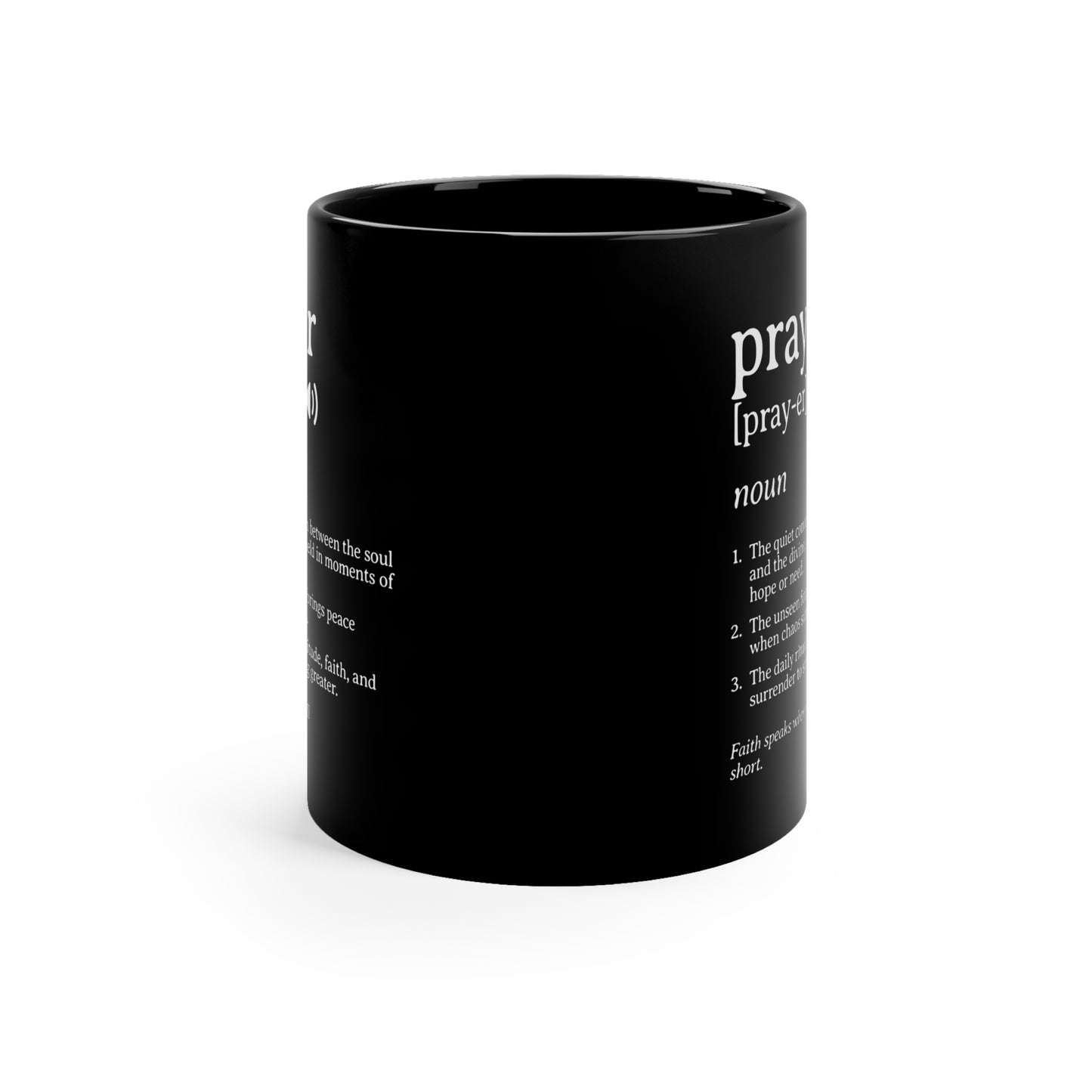 Prayer Definition Double-Sided Design 11oz Black Coffee Mug