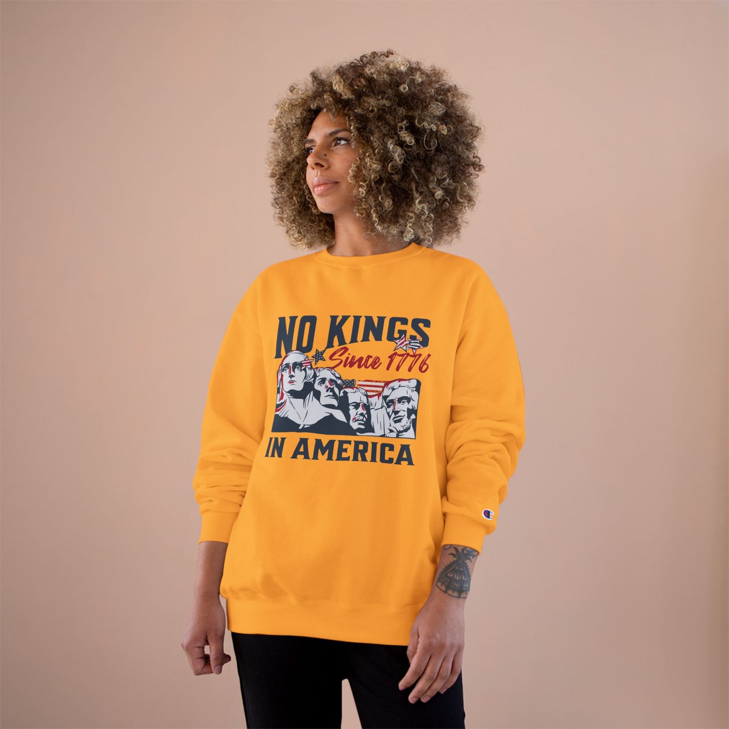 No Kings In America Champion S600 Unisex Crewneck Sweatshirt