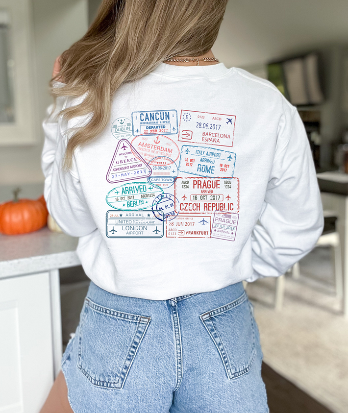 'Well Traveled' Passport Crewneck Sweatshirt