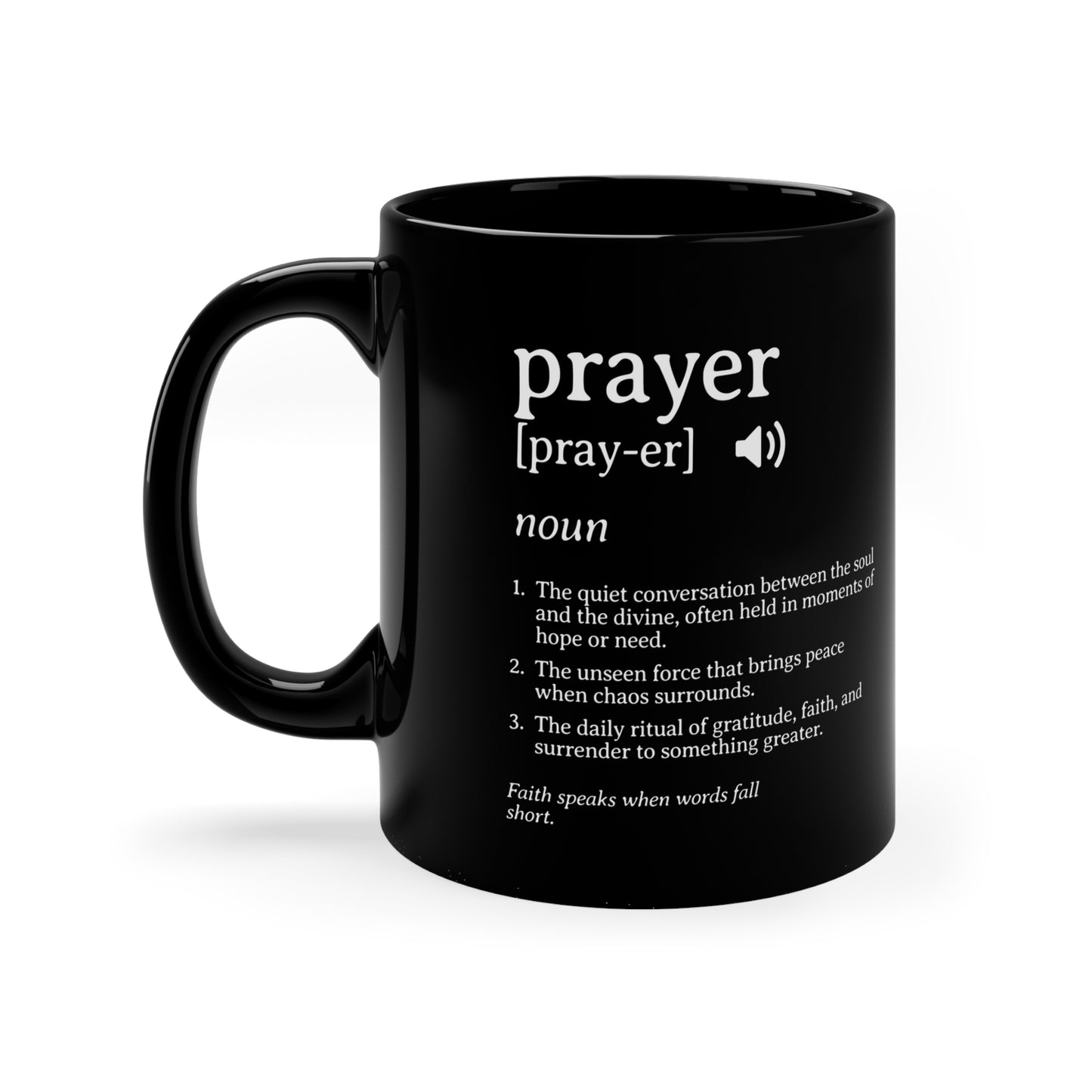 Prayer Definition Double-Sided Design 11oz Black Coffee Mug