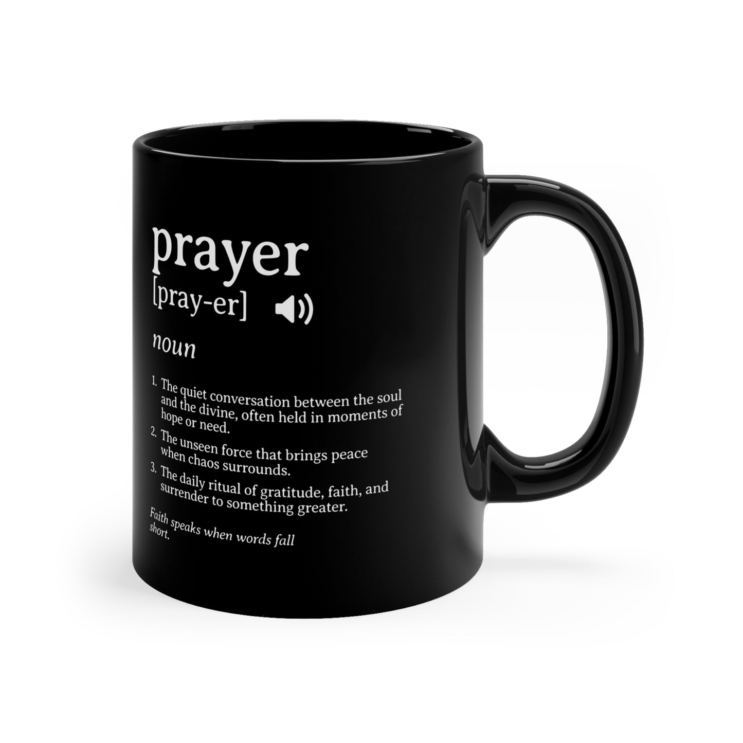 Prayer Definition Double-Sided Design 11oz Black Coffee Mug