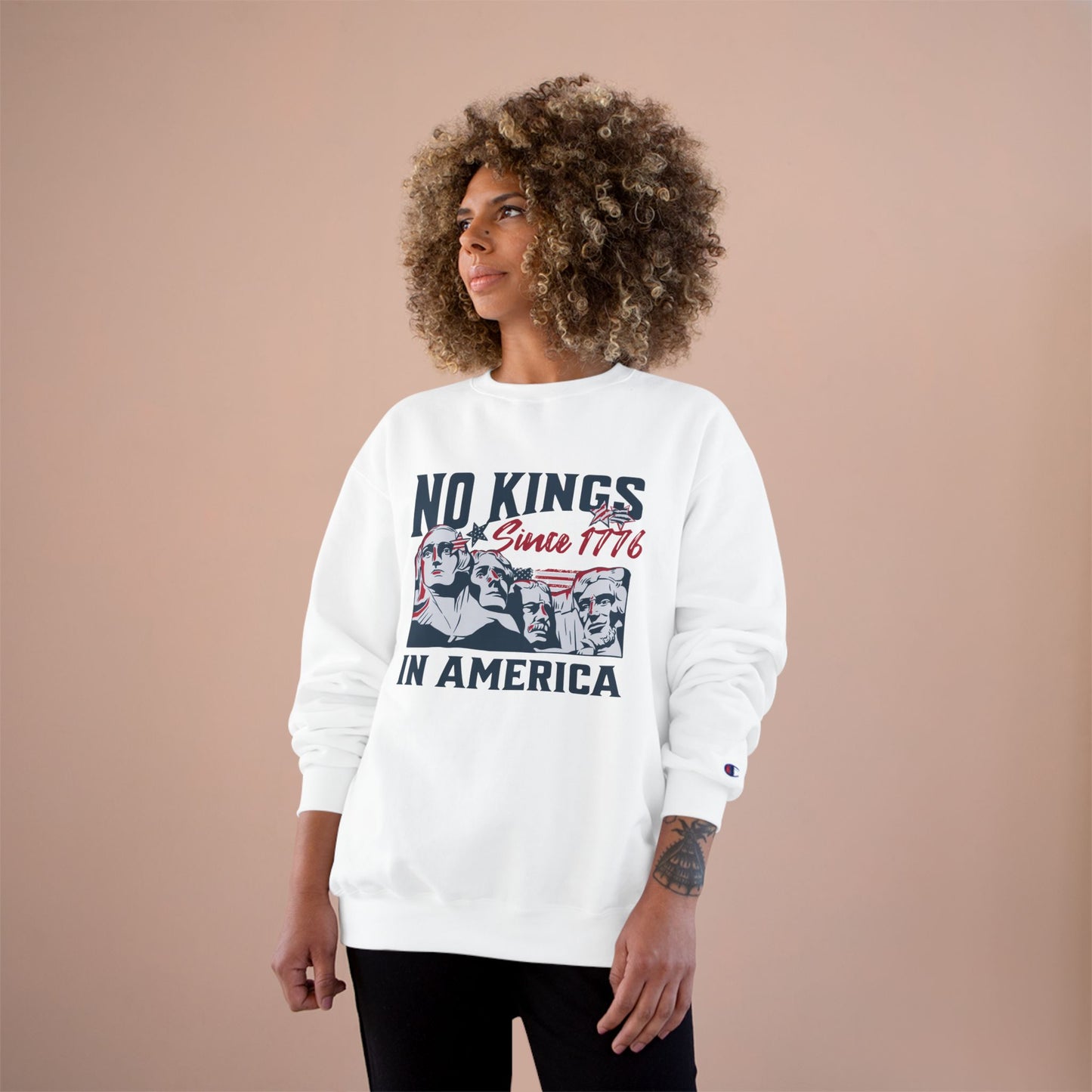 No Kings In America Champion S600 Unisex Crewneck Sweatshirt