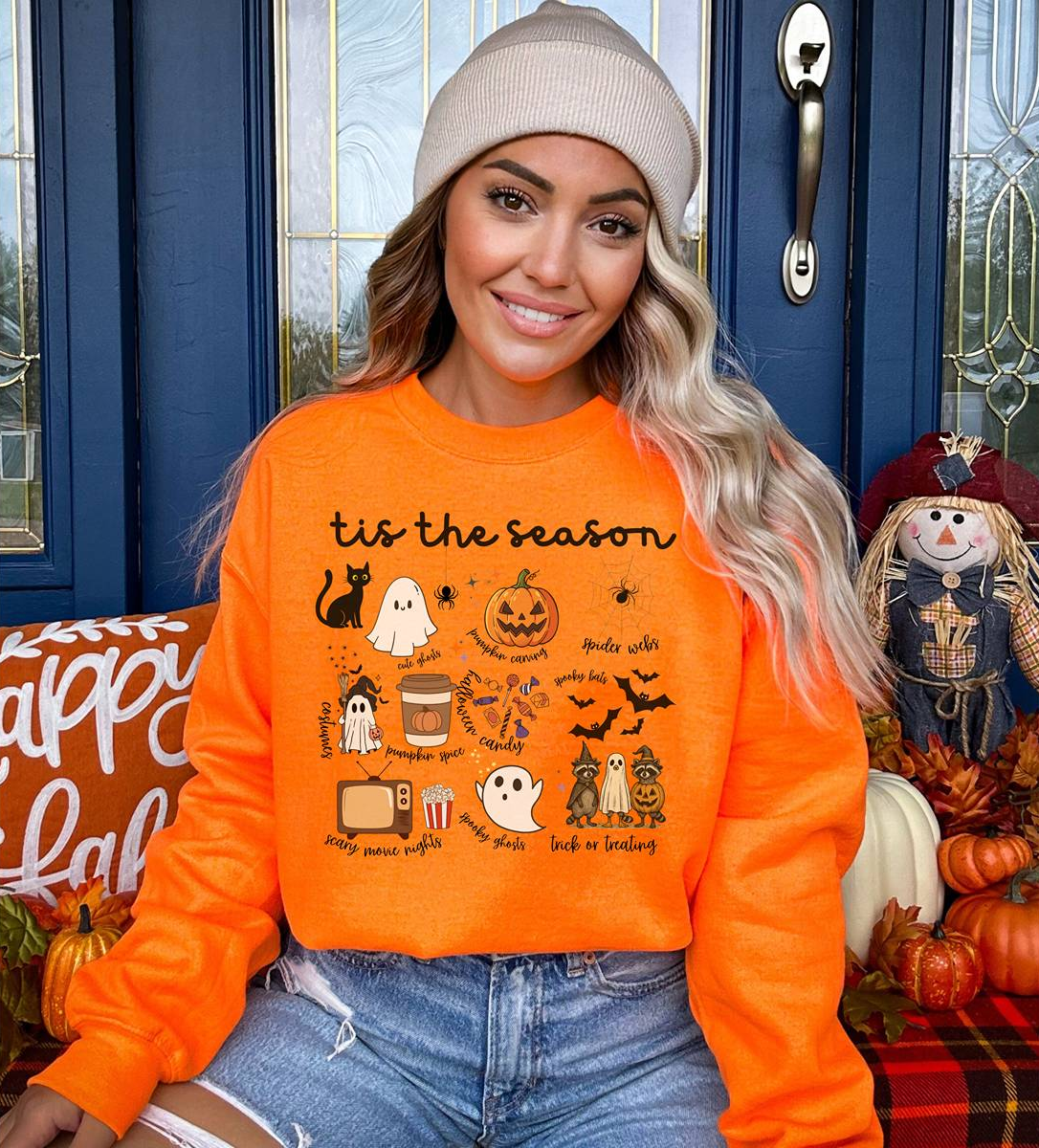 Tis The Season Cozy Halloween Crewneck Sweatshirt