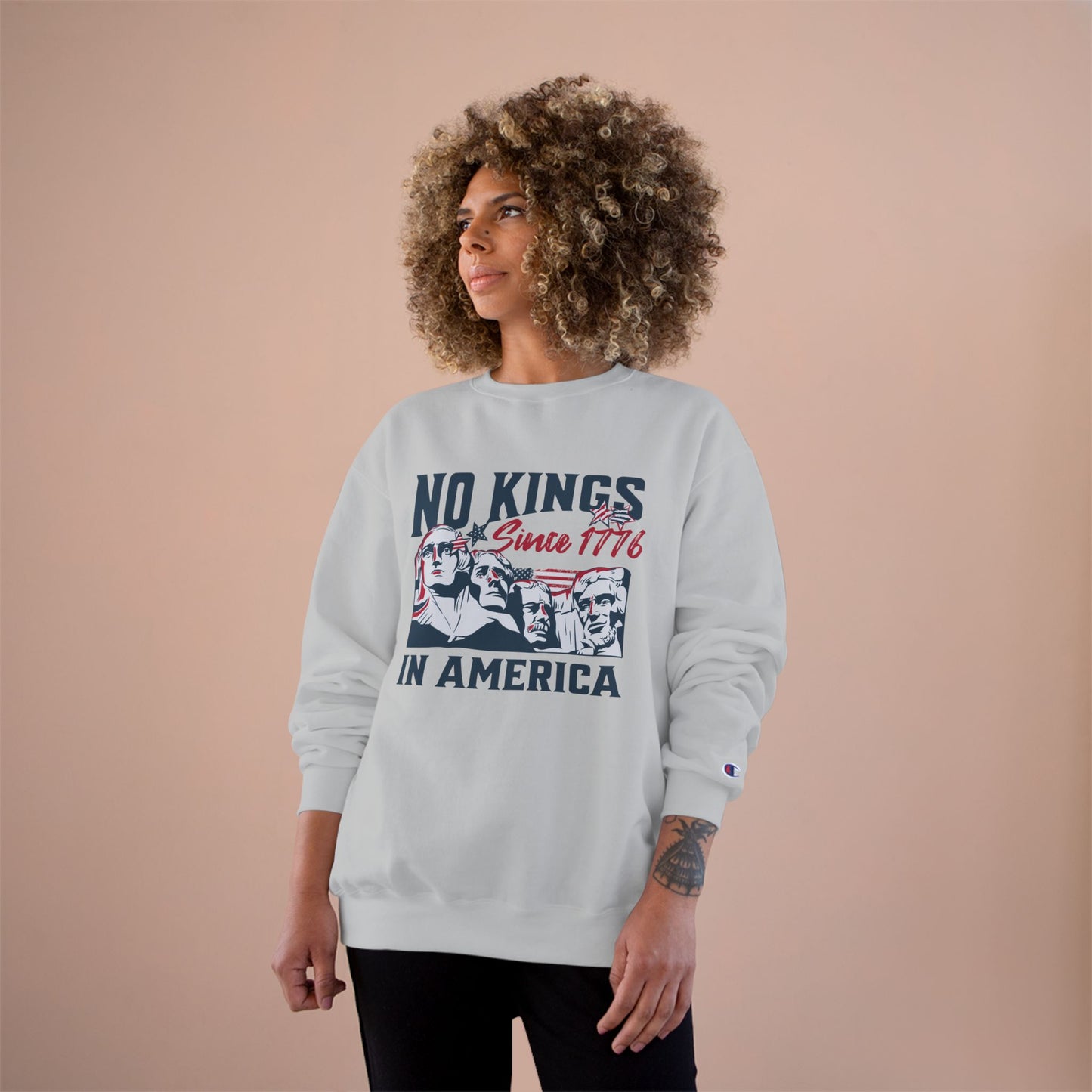 No Kings In America Champion S600 Unisex Crewneck Sweatshirt