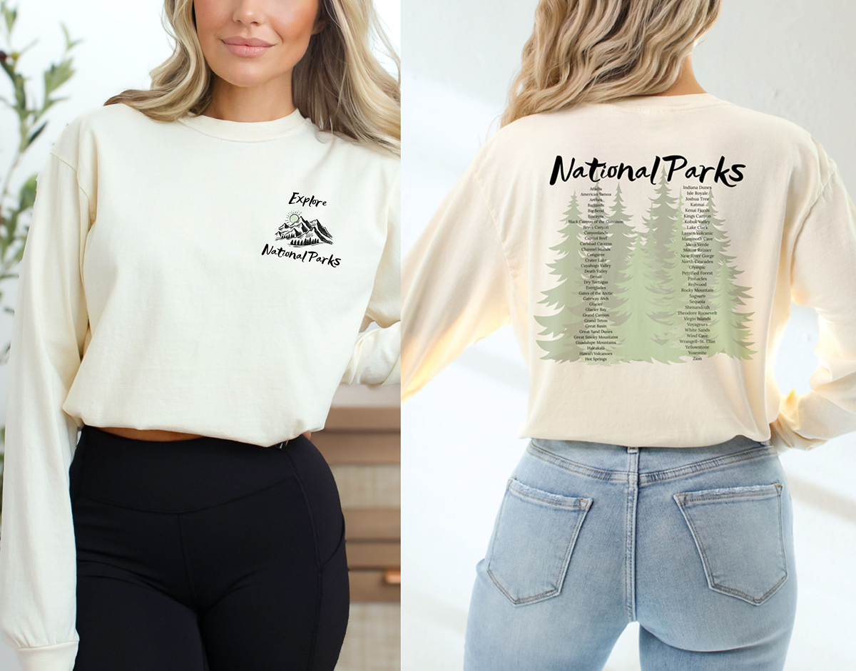 The 'National Parks' Comfort Colors 6014 Long Sleeve T-Shirt