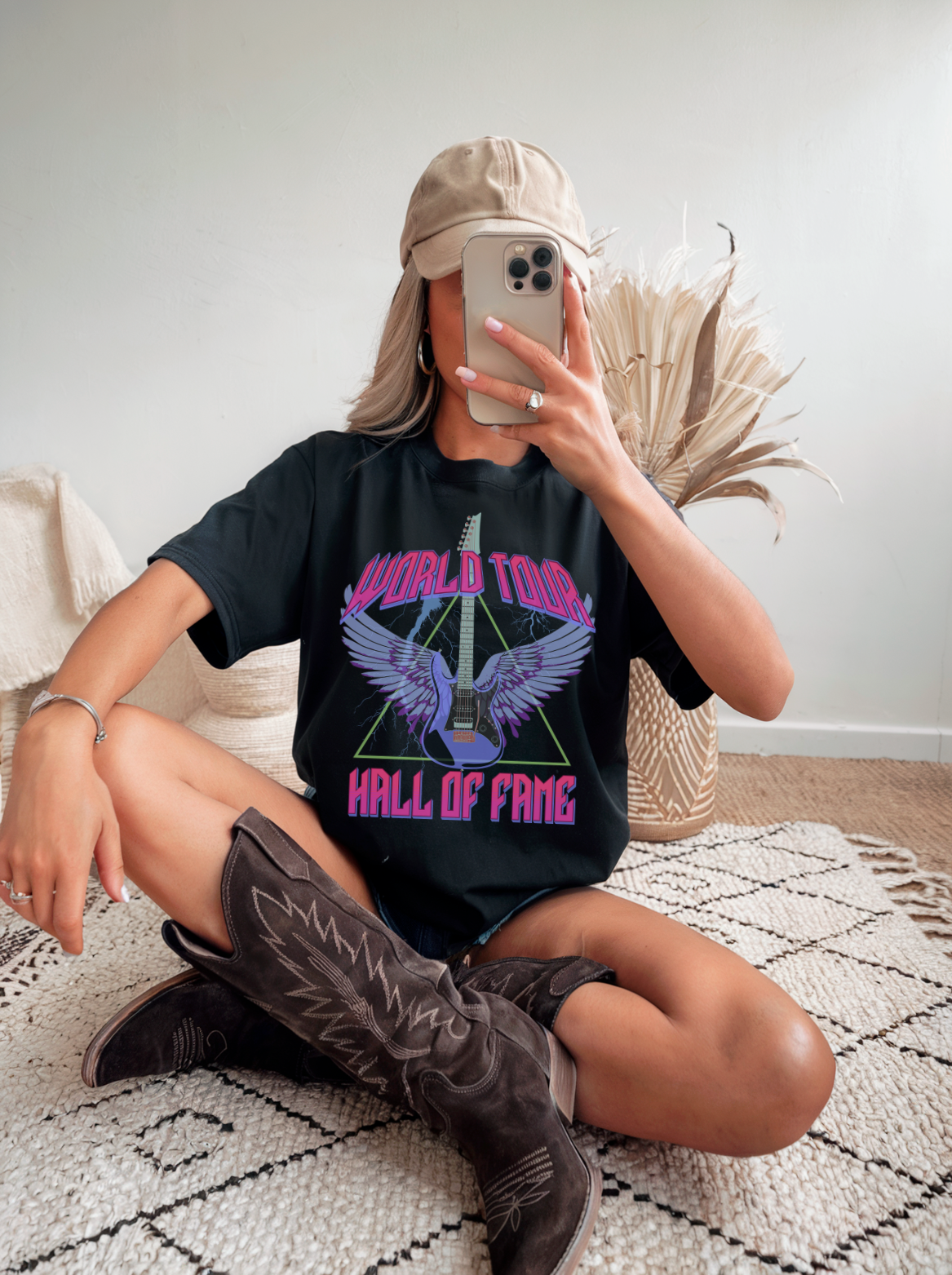 Woman Wearing a World Tour Hall Of Fame Graphic Tee