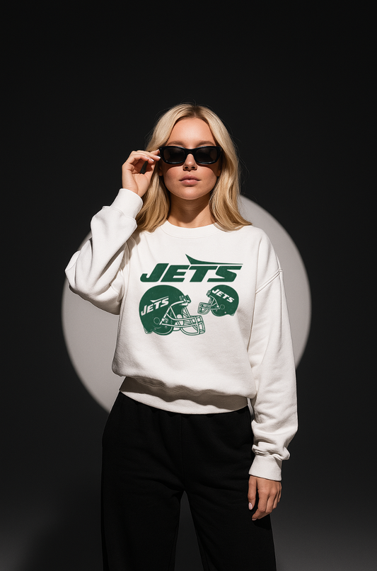 new york jets football crewneck sweatshirt