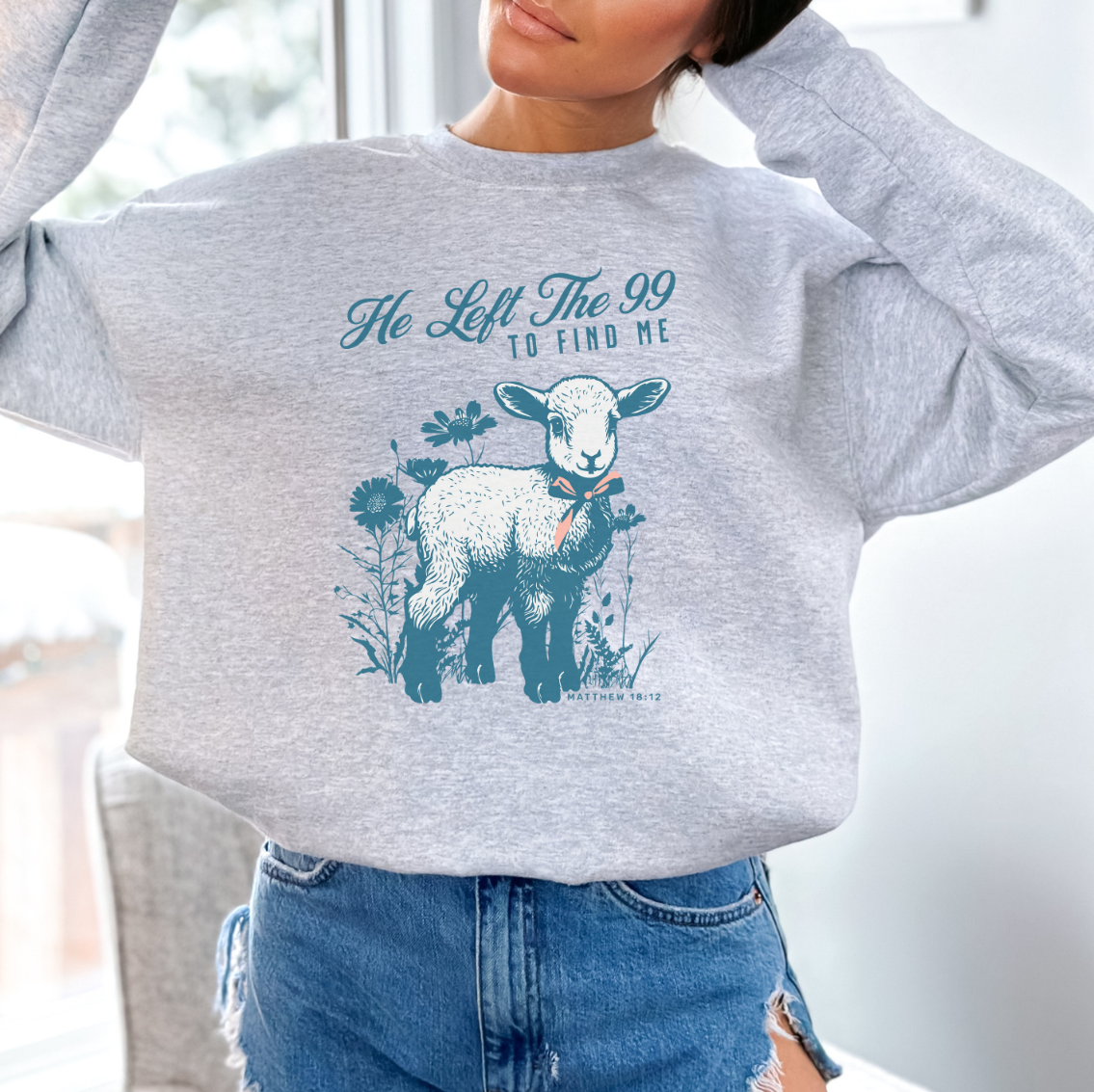 'He Left The 99' JERZEES 562MR Crewneck Sweatshirt
